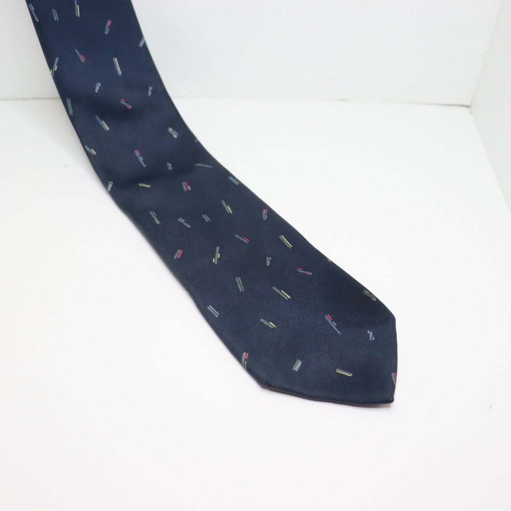 Andrini Necktie OS Navy Mens Geometric Abstract Print Vintage‎ Accessory